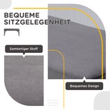 thumbnail of Sitzbank Samtoptik Dunkelgrau 100x35x47 cm gepolstert mit Metallgestell und Holzrahmen für Flur Wohnzimmer Schlafzimmer