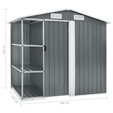 thumbnail of vidaXL Gartenhaus mit Regal Grau 205x130x183 cm Eisen