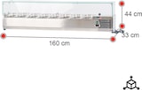 thumbnail of Romux® Kühlvitrinen für Tapas 160x33x44 cm aus Edelstahl und Glashaube mit 8 Becken GN 1/4 | Gekühlte Vitrine mit digitalem Dixell-Thermostat