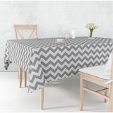 thumbnail of Toalha de Mesa Resistente a Manchas Touch Tecido Vichy Check Retangular, Algodão Impermeável, 140x240 cm (Linhas Cinza, 140x240cm)