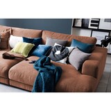 thumbnail of KAWOLA Big Sofa XL MADELINE mit Holztablett natur für Armlehne Stoff cognac