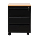 thumbnail of PROREGAL Rollcontainer Fox | 3 Schubladen | Schwanenhalsgriff | HxBxT 62x46x60 cm | Holzabdeckplatte | Schwarz