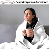thumbnail of Kuscheldecke Weiß 220x240 cm Wolldecke Fleece extra weiche Wohndecke Sofa