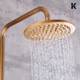 thumbnail of KLARWERK® JANA | Vintage Duscharmatur Set mit Regendusche & Handbrause Messing Gold | Edelstahl Retro Design Duschsystem | Duschsäule Mischbatterie