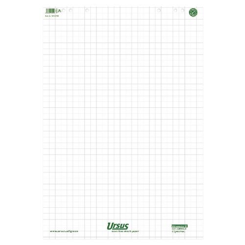 Ursus Green Flipchart-Papier Kariert 68 x 99 cm 80 g/m² 5 Stück à 20 Blatt