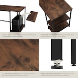 thumbnail of tectake Scrivania Hamilton 138 x 138 x 75,5 cm - Legno industriale scuro, rustico - 404231