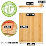 thumbnail of 2 cm Dik: Houten Snijplank met Stoprand - 44x34 Massief - Bamboe Keukenplank Trancheerplank Hout