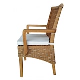 thumbnail of Esszimmer Stühle Set mit Armlehnen 4 Stück Rattanstühle braun Perth Korbstuhl Sessel nachhaltig : mit Sitzkissen