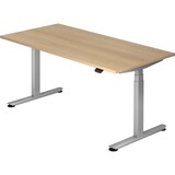 thumbnail of Sitz-Steh-Schreibtisch elektrisch 160x80 -127cm Eiche/Silber