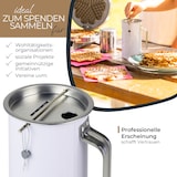 thumbnail of Spendendose mit Griff, HMF 45000-07, 14,5 x 8 cm, Lichtgrau