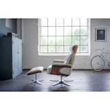 thumbnail of KAWOLA Sessel TOSAR Relaxsessel drehbar Leder grau mit Hocker
