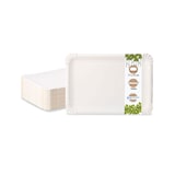 thumbnail of BIOZOYG 1000 Stück Einwegteller 17 x 23 cm Pappteller, biologisch abbaubar, weiß rechteckig, recyclingfähig, robust Bioteller, Einweggeschirr