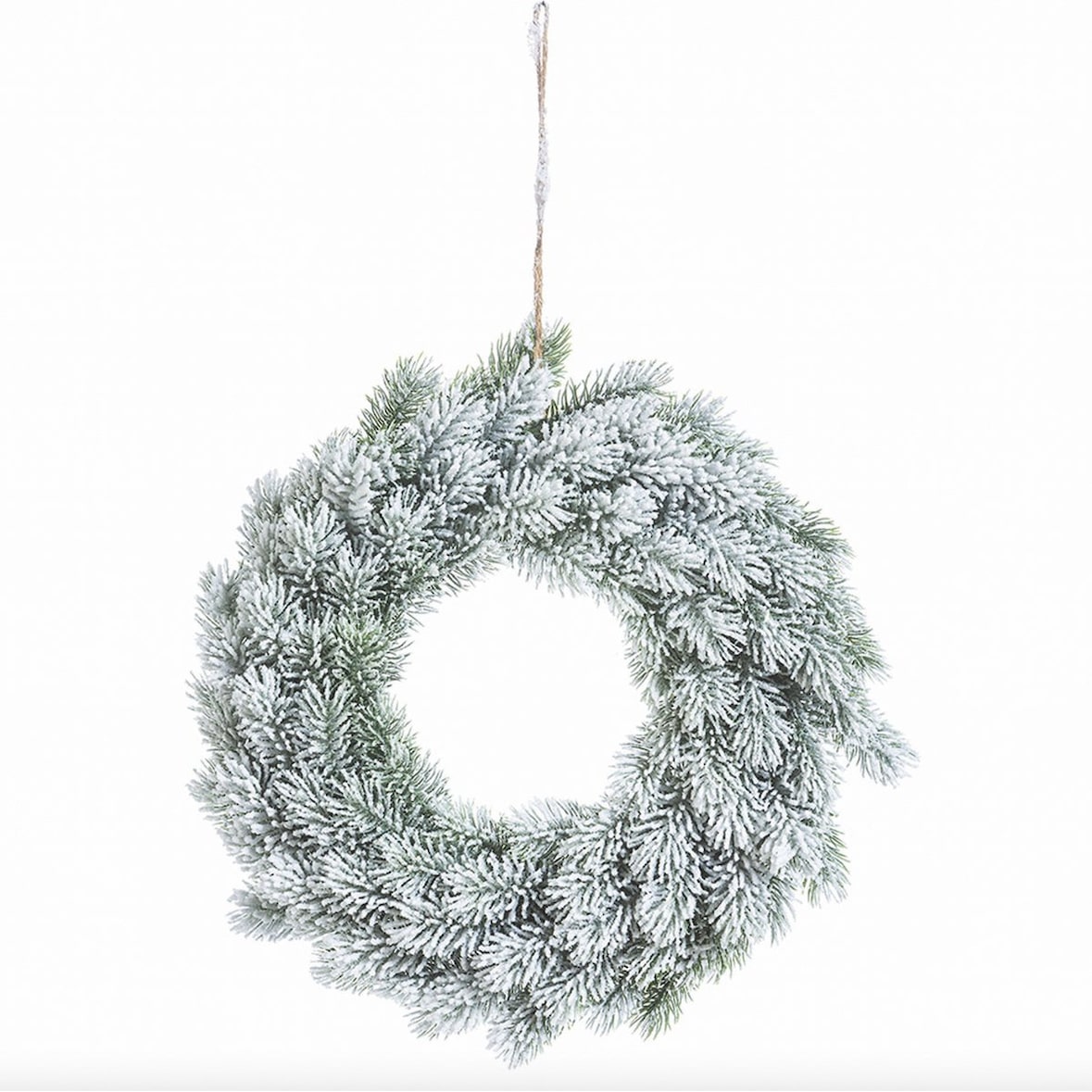 Weißer Schnee-Weihnachtskranz ø 40 cm | Runder Kranz | Weihnachtsgeschenk | Weihnachten | Weiß