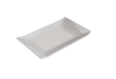 Plato rectangular blanco melamina - 23 x 14 x 2.6 cm | Makro