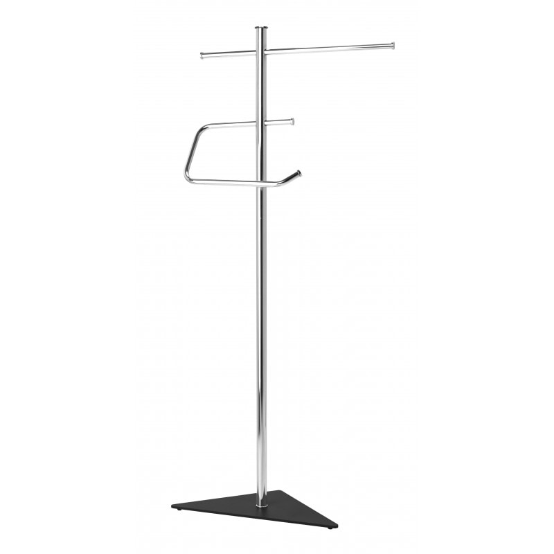 Toallero de pie triangular negro forja
