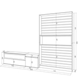 thumbnail of Wohnzimmer TV-Schrank, Wohnwand System, 260x35x186cm, Für TV bis 65“, Elektrischer Kamin, Moderner Stil, Eiche und schwarz _ 88_14