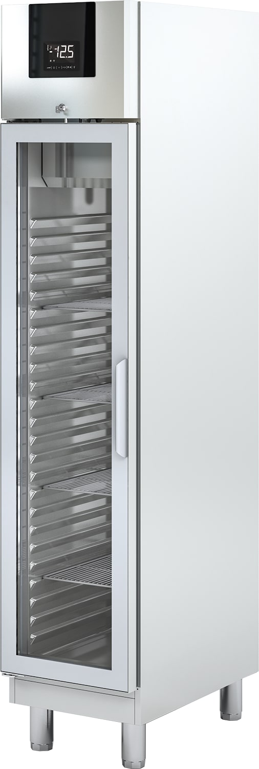 Edelstahlkühlschrank mit Glastür KU 359 G