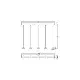 thumbnail of Fabas Luce Dunk 5-flammige Pendelleuchte - 40 W dimmbare LED - Lineares Design aus gebürstetem Aluminium