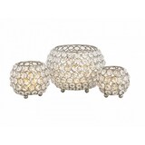 thumbnail of Teelichthalter Kerzenhalter Set 3-teilig Crystal Kerzenständer Vintage Kristall : silber