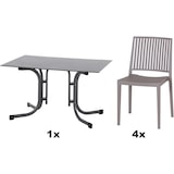 thumbnail of SIENA GARDEN Urban Lights Set 5teilig Lane Stuhl gastrotauglich taupe mit Tisch Sola 120x80