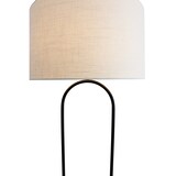 thumbnail of SalesFever Staande lamp drijfhout 155cm | met plantenmand | kap grof linnen | frame drijfhout & metaal | B34xD34xH155cm |natuur-wit-zwart