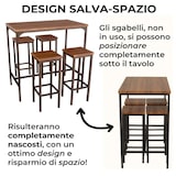 thumbnail of Set de mesa de bar retangular e 4 bancos castanhos nogueira Mod. FIRENZE por Yelloo