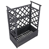 thumbnail of Canteiro elevado HWC-P67, plantador/caixa de flores plantador treliça treliça treliça madeira FSC® 114x85x44cm ~ cinzento antracite