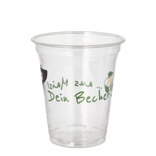 PAPSTAR 50 Trinkbecher PLA 0,3 l Ø 9,5 cm · 10,7 cm "Becher aus Mais" (89444, 50 Stück)