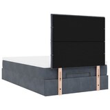 thumbnail of vidaXL Ottoman-Bett mit Matratzen & LEDs Dunkelgrau 120x190 cm Samt