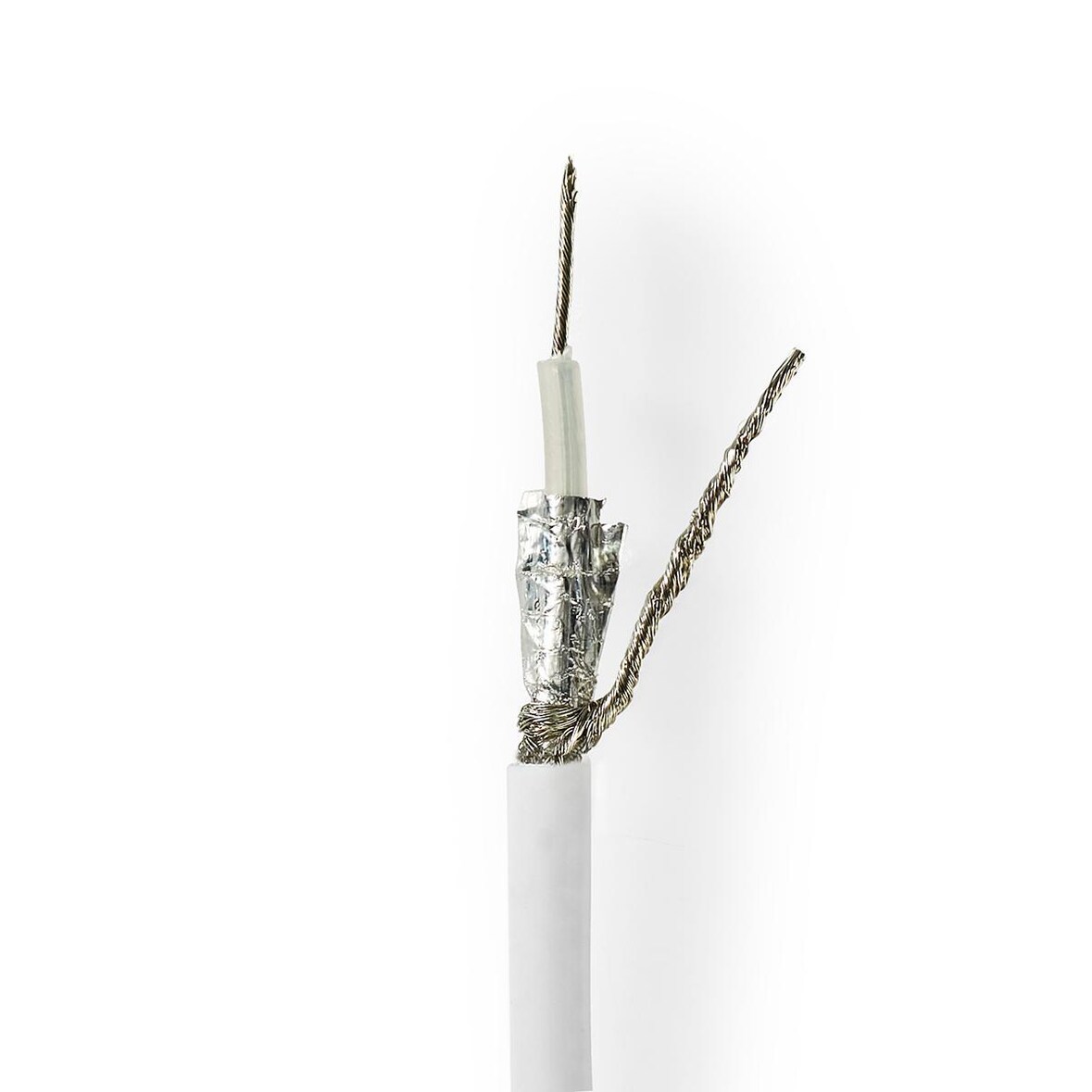 Nedis Antennenkabel auf Rolle - RG58C/U - 50 Ohm - Doppelt geschirmt - ECA - 50.0 m - Koax - PVC - Weiss - Kartonverpackung