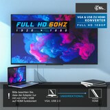thumbnail of CSL Audio- & Video-Adapter VGA, USB Typ A zu HDMI, VGA zu HDMI Adapter, Konverter Kabel 1920x1080 Full HD 1080p