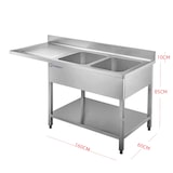 thumbnail of fregadero de acero inoxidable con espacio para lavavajillas de 2 senos a la derecha