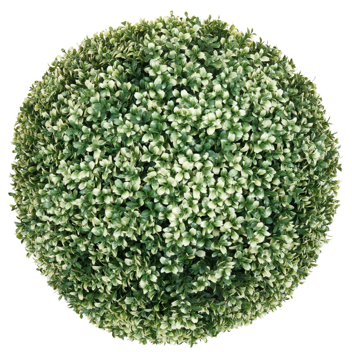 Kunststruik HWC-L77, buxus bol decoratieve plant buxus bol kunstplant buxus, buiten Ø 55cm ~ wit