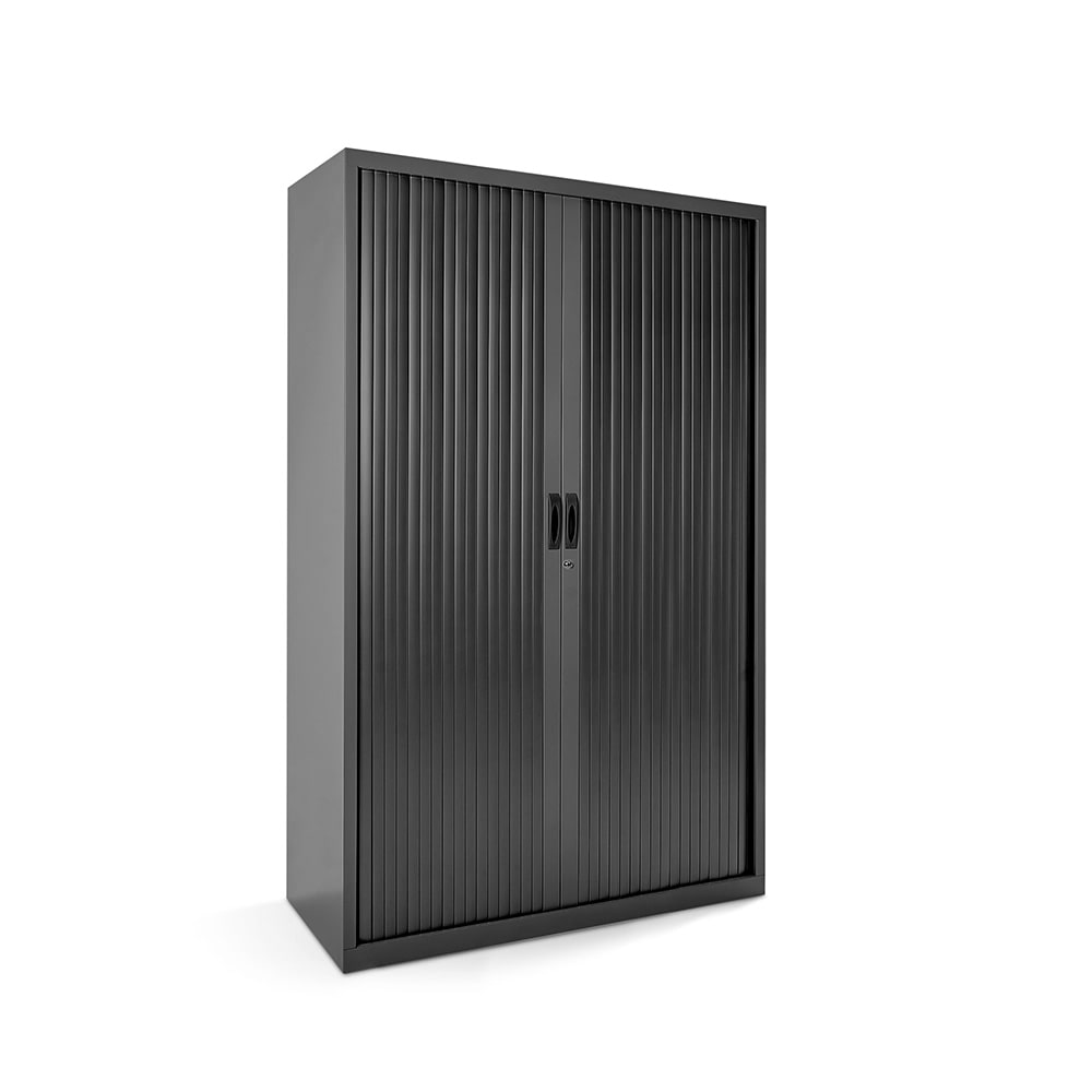 Rocada armario metálico persiana 120x198x45 ral 9005 incluye 4 baldas color negro medida 120x198x45cm (largo x alto x prof)