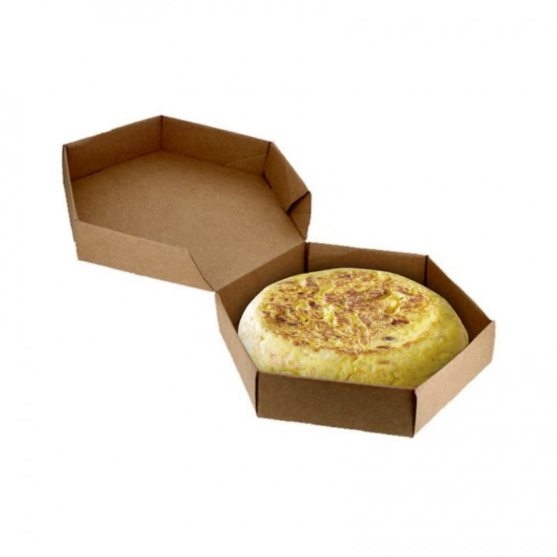 100 Uds. Cajas de cartón para tortilla mediana kraft (24Ø)  Ref CAM014