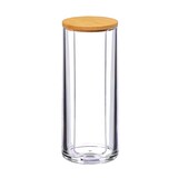 thumbnail of Relaxdays Wattepads Aufbewahrung 2er Set, Acryl, Bambus, Bad, Wattepadspender mit Deckel, HxD: 17,5x7,5cm, klar/natur