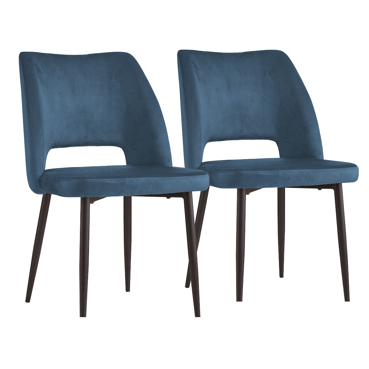 METRO PROFESSIONAL Gepolsterter Restaurantstuhl Salto 2er Set, Stahl/Polyester, hellblau/schwarz