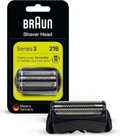 Braun Series 3 Scherkopf 21B Schwarz – Ersatz-Kombipack für elektrische Rasierer