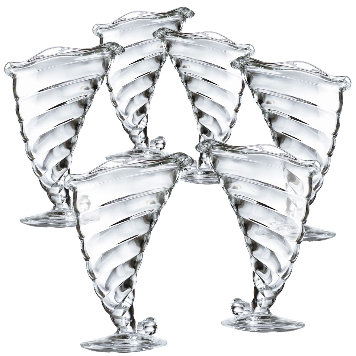 6er Set  Eis-/Dessertbecher Fortuna klar, Glas 32,0 cl H. 18,0 cm / D. 12,5 cm