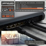 thumbnail of Primewire Patchkabel CAT 8 mit Baumwollummantelung, Gigabit Ethernet LAN Kabel - Black Series, 40 Gbit/s - S/FTP PIMF Schirmung, Netzwerkkabel - 0,5m