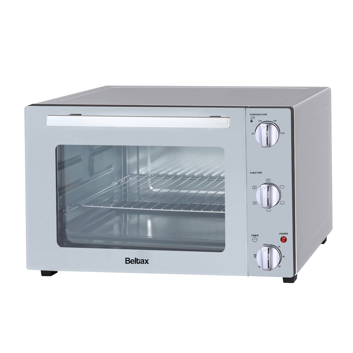 Horno BELTAX 58L Plata BEO-2058-S, Capacidad: 58L, Potencia: 2000W, Temperatura ajustable hasta 230°C, Temporizador hasta 60 minutos