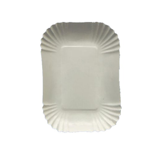 1000 Pappschalen Pommesschalen eckig FF 18 x 13 x 3 cm weiß mit Fettbarriere