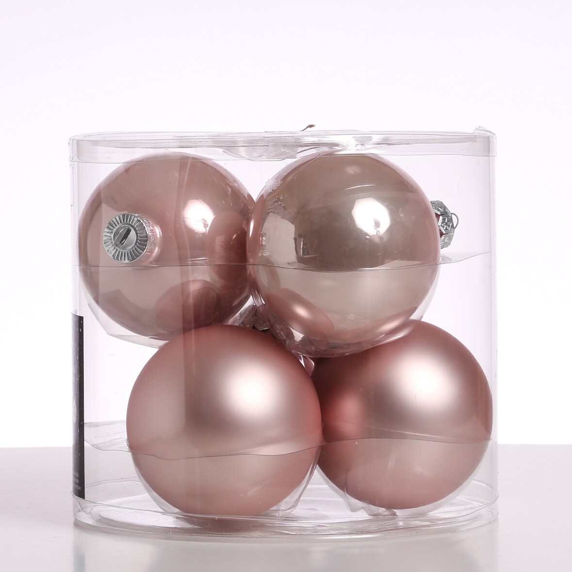 Christbaumkugeln Weihnachtskugeln Glas 8cm glänzend matt rosa 6 Stück