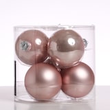 thumbnail of Christbaumkugeln Weihnachtskugeln Glas 8cm glänzend matt rosa 6 Stück