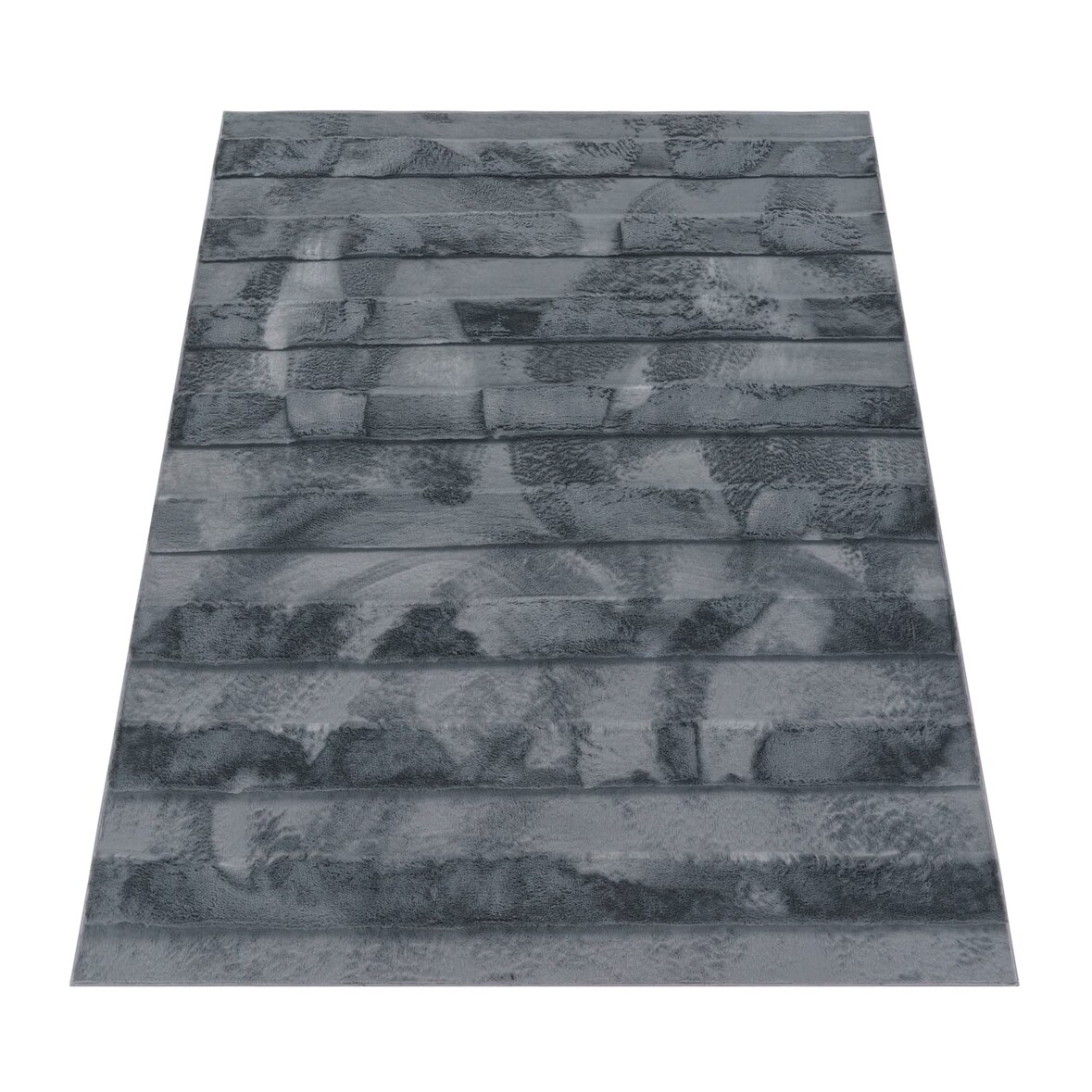 Hochflor Teppich waschbar Unifarben Struktur Schlafzimmer schmutzabweisend Anthrazit Rechteckig 160x220 | 100% Polyester | Florhöhe: 22 mm