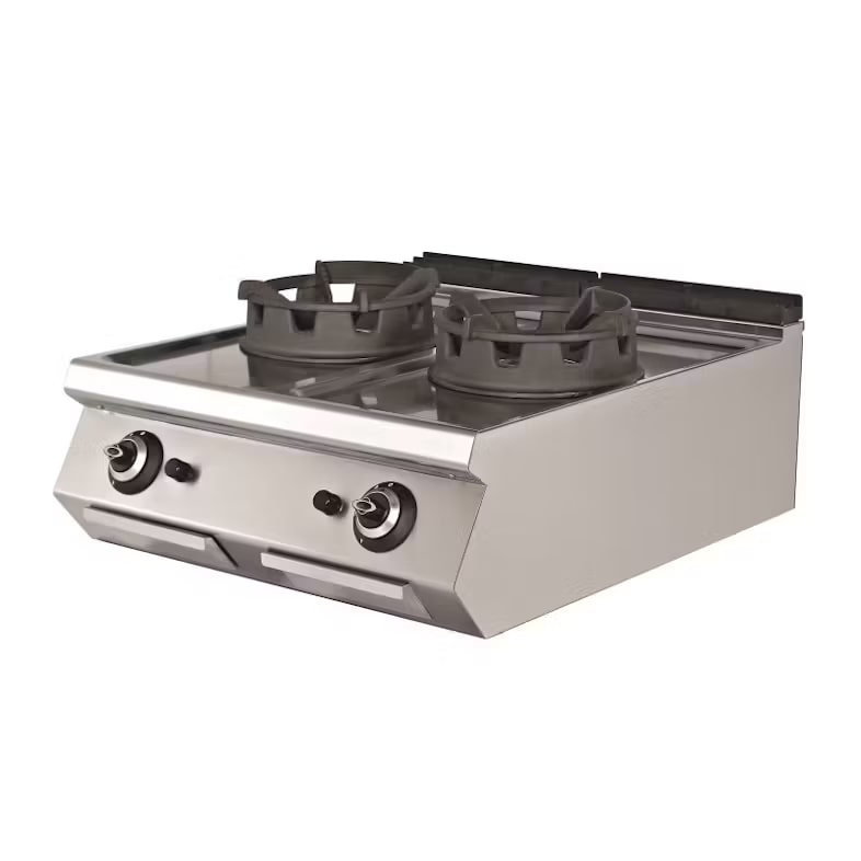 2x18 Kw Cocina Wok de Gas de Mesa 800x730x300