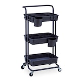 thumbnail of Relaxdays Rollwagen, 3 Etagen, 2 Bremsen, Allzweckwagen für Küche und Büro, Rollregal HBT: 86x43x42 cm, Metall, schwarz