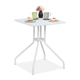 thumbnail of Relaxdays Gartentisch, HBT: 73 x 62 x 62 cm, Balkontisch Holzoptik, Kunststoff, Metall, Terrassentisch quadratisch, weiß