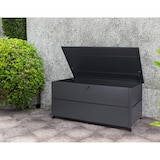 thumbnail of Gartentruhe HWC-J56, Aufbewahrungsbox Auflagenbox Truhe, Wasserdicht Metall Edelstahl 69x165x85cm 692l ~ anthrazit