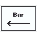 thumbnail of Bar Schild mit Text und Richtungspfeil links Pub Kneipe waagerecht A5 (148x210mm)